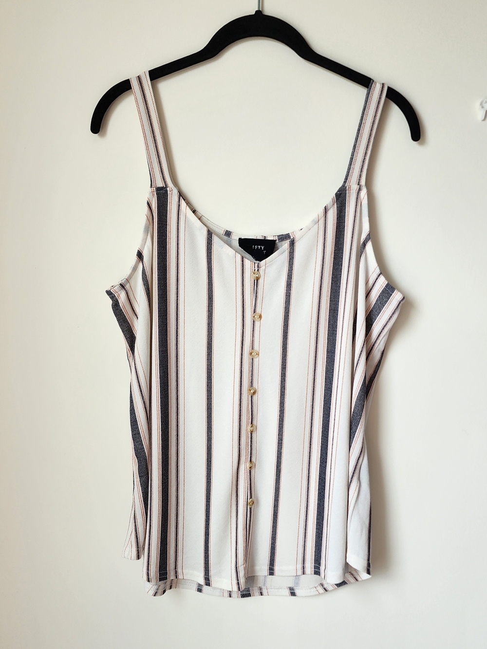Striped Button-Front Tank Top